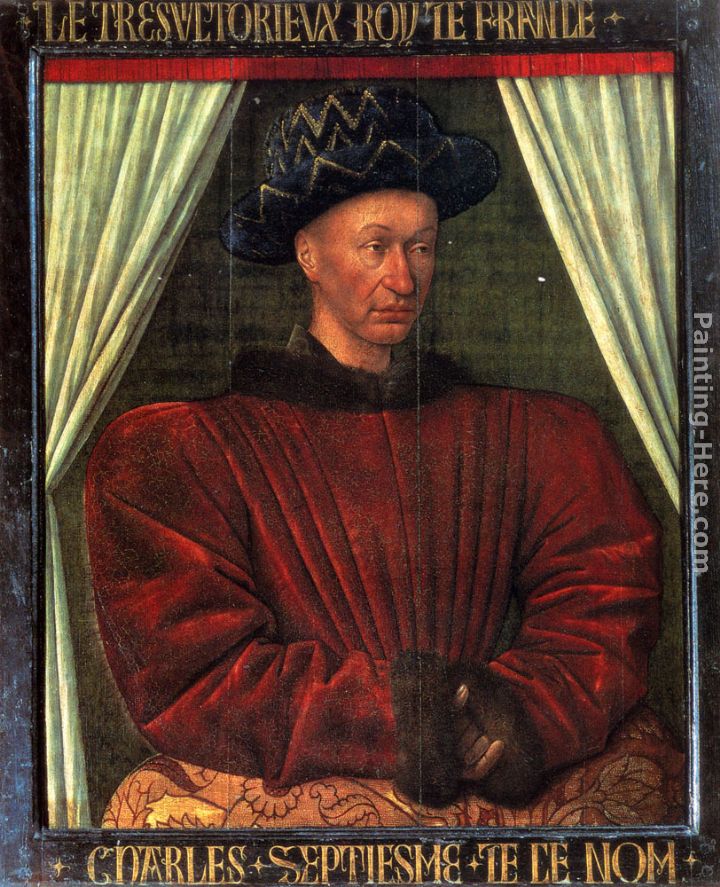 Charles VII, King Of France painting - Jean Fouquet Charles VII, King Of France art painting